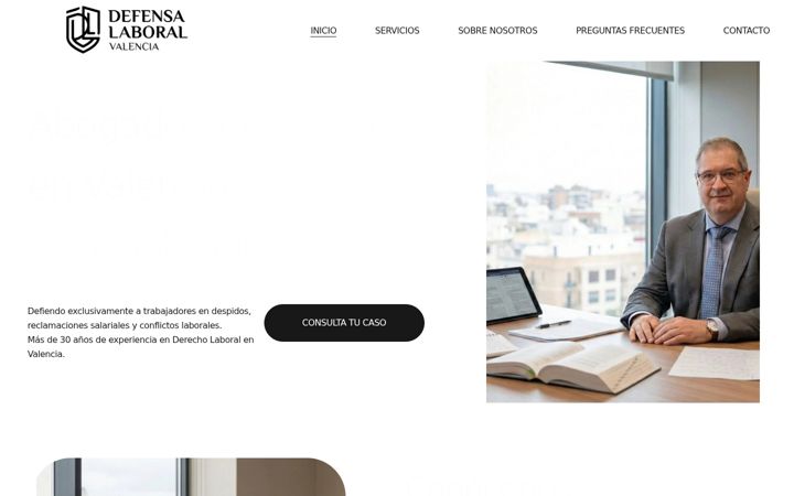 Screenshot of defensalaboralvalencia.com