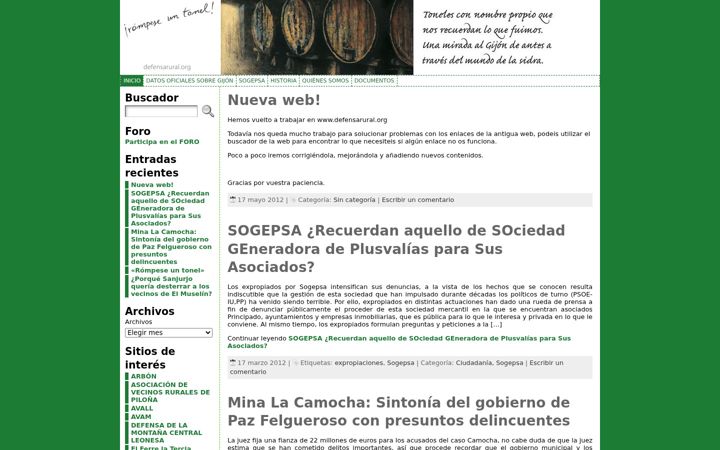 Screenshot of defensarural.org