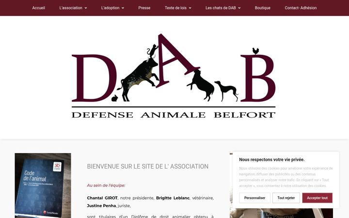 Screenshot of defenseanimalebelfort.org