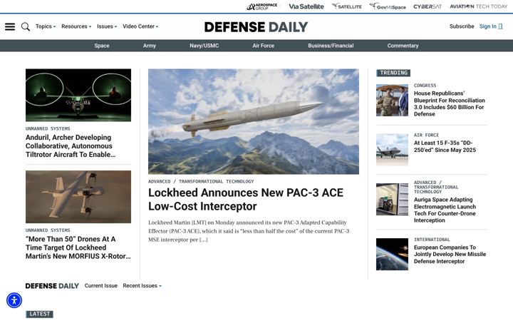 Screenshot of defensedaily.com