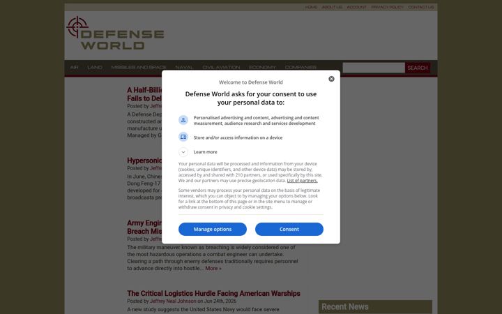Screenshot of defenseworld.net