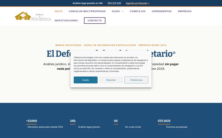Screenshot di defensordelmultipropietario.es
