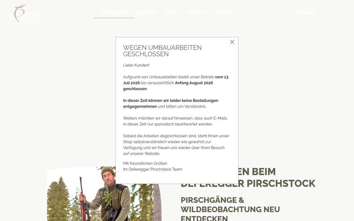 Screenshot of deferegger-pirschstock.at