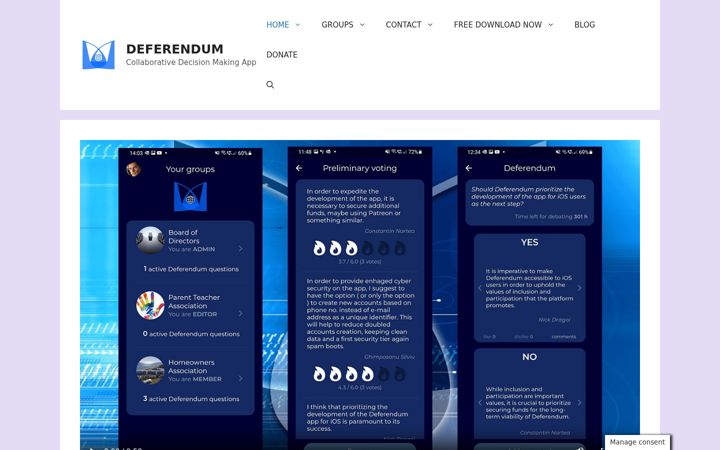 Screenshot of deferendum.com