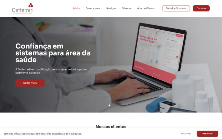 Screenshot of defferrari.com.br