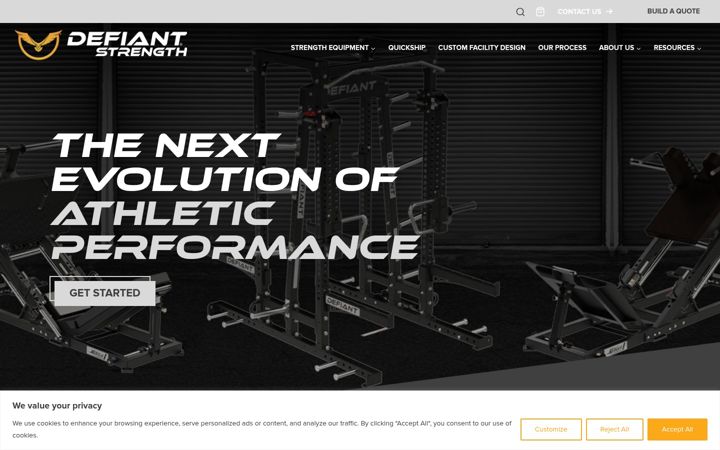 Screenshot of defiantstrength.com