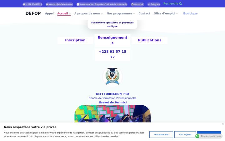 Screenshot of defiavenir.com