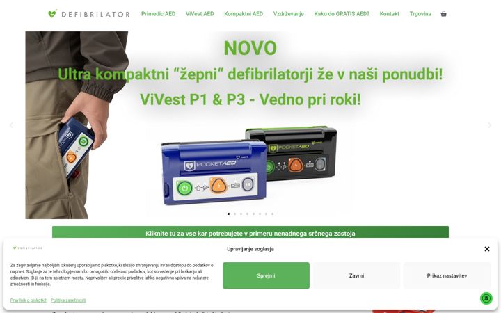 Screenshot ta' defibrilator-aed.si