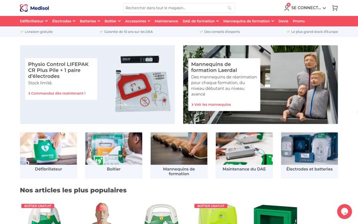 Screenshot of defibrillateurshop.ch