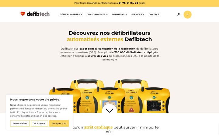 Ekraanipilt saidist defibtech.fr