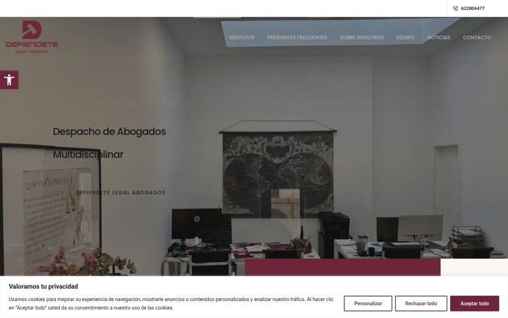 Screenshot di defiendetelegal.es