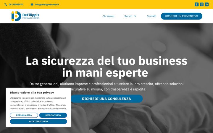 Screenshot of defilippisbroker.it