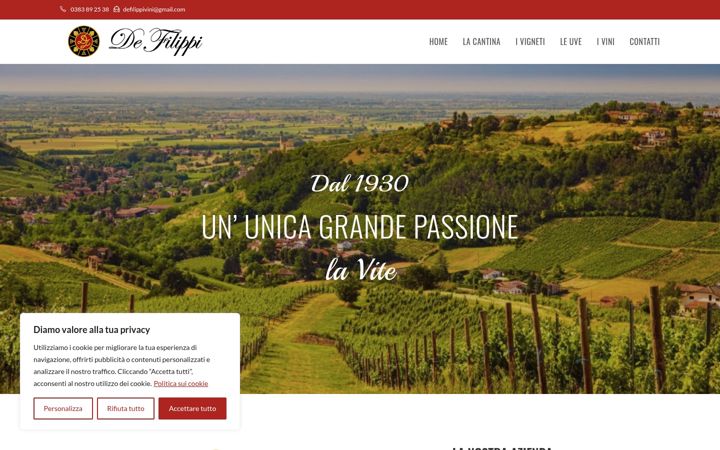 Screenshot of defilippivini.it