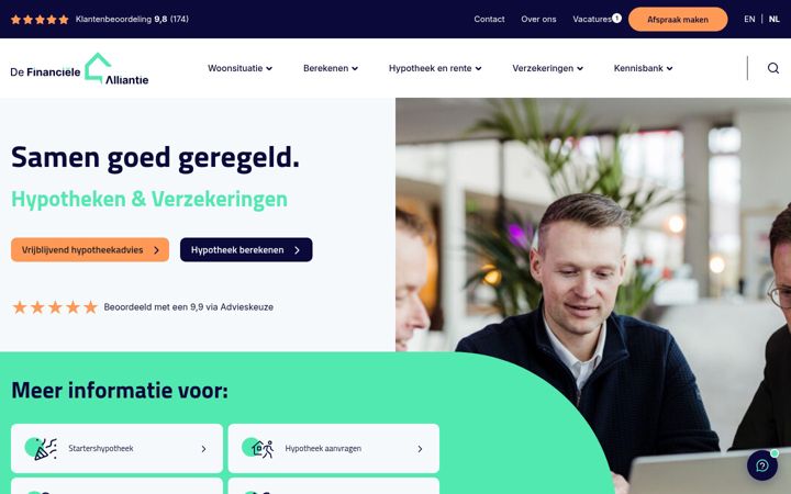 Snímek obrazovky definancielealliantie.nl