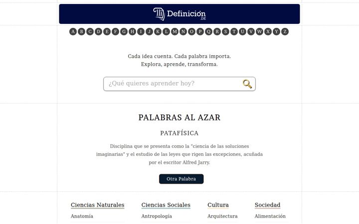 Екранна снимка на definicion.de