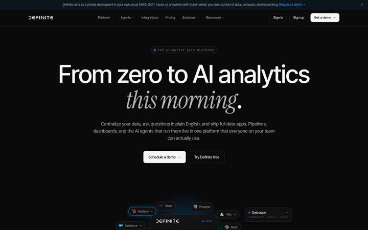 Screenshot of definite.app