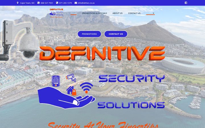Snímek obrazovky definitivesecuritysolutions.co.za