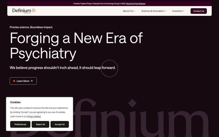 Screenshot of definiumtx.com