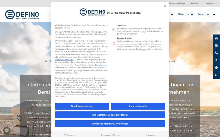 Screenshot of defino.de