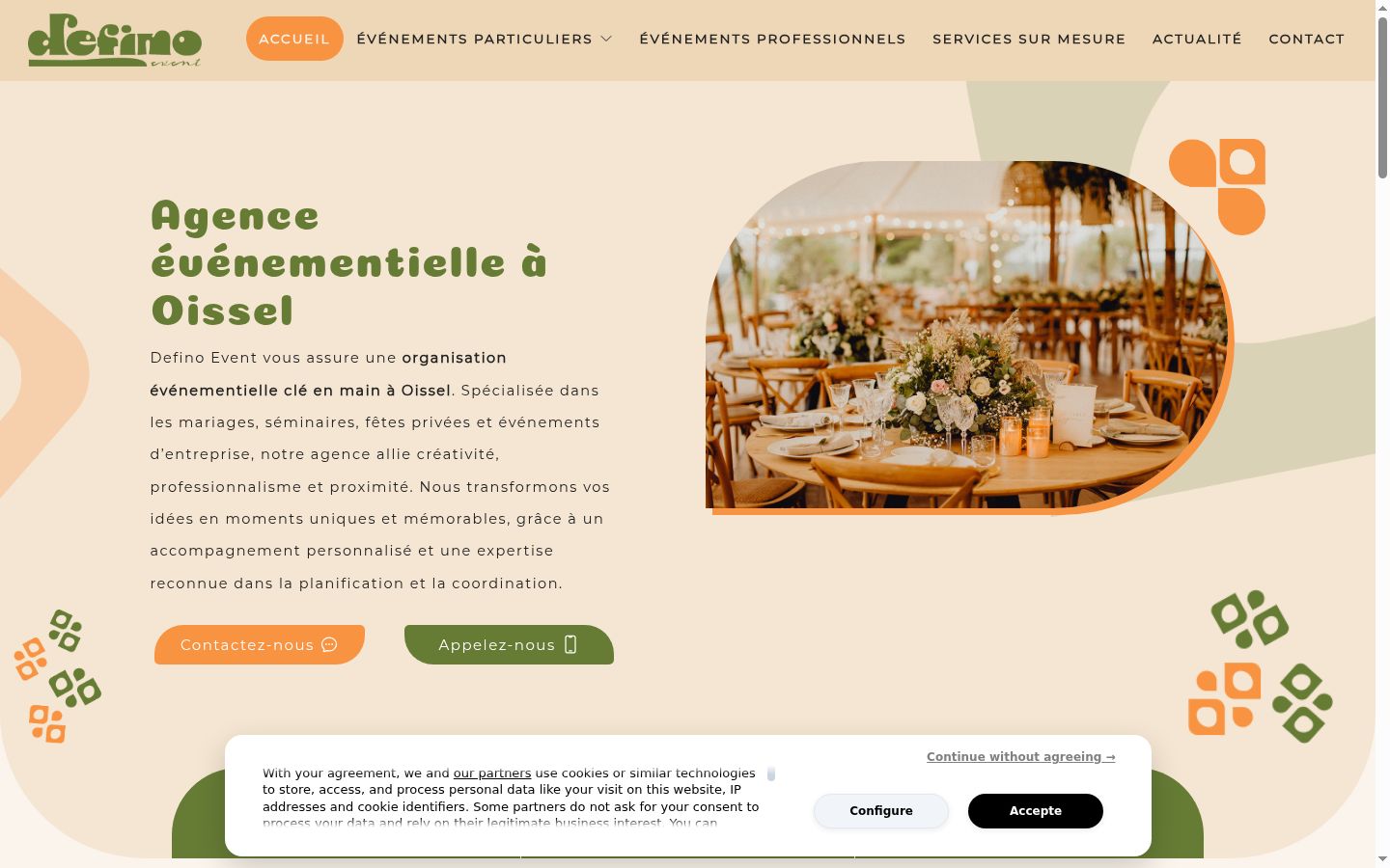 Screenshot of the consent banner shown before any interaction