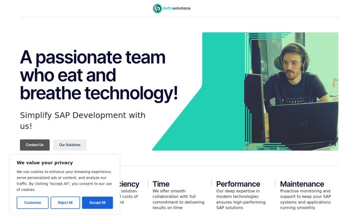 Screenshot of defiosolutions.com
