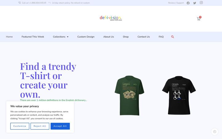 Screenshot of defivision-wear.com