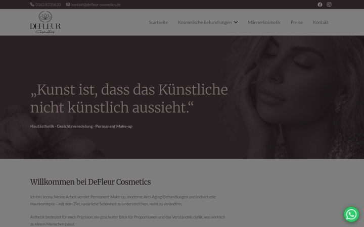 Screenshot of defleur-cosmetics.de
