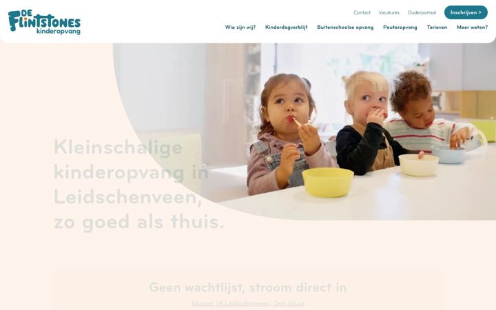 Screenshot stránky deflintstones-kinderopvang.nl