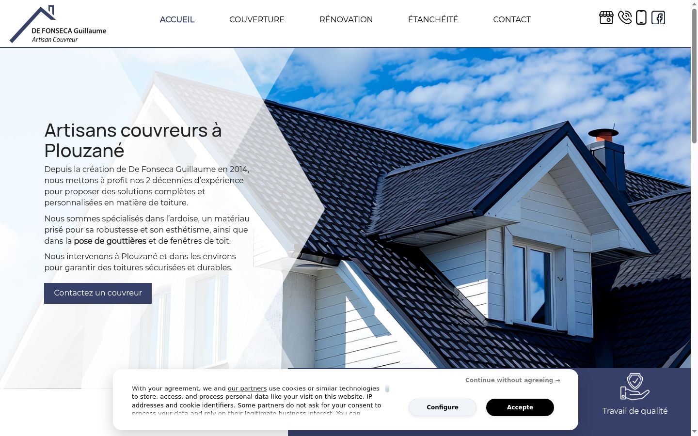 Screenshot of the consent banner shown before any interaction