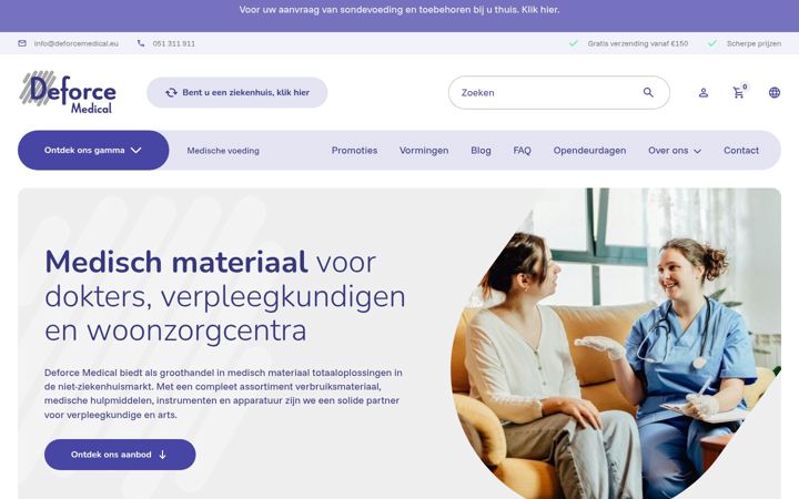 Screenshot stránky deforcemedical.nl