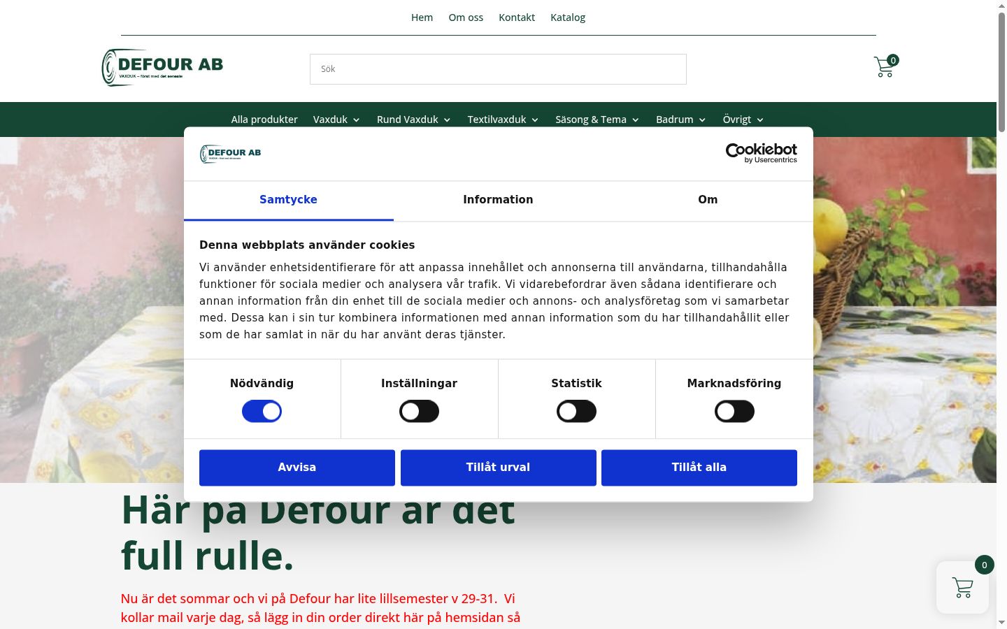 Screenshot tal-banner tal-kunsens muri qabel kwalunkwe interazzjoni