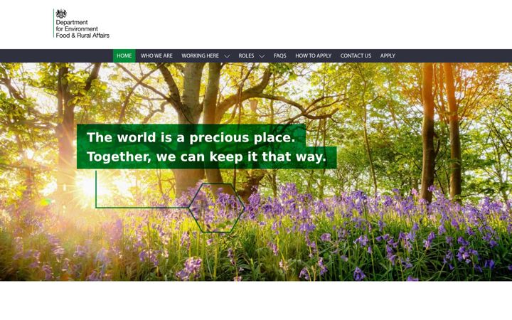 Screenshot of defrajobs.co.uk