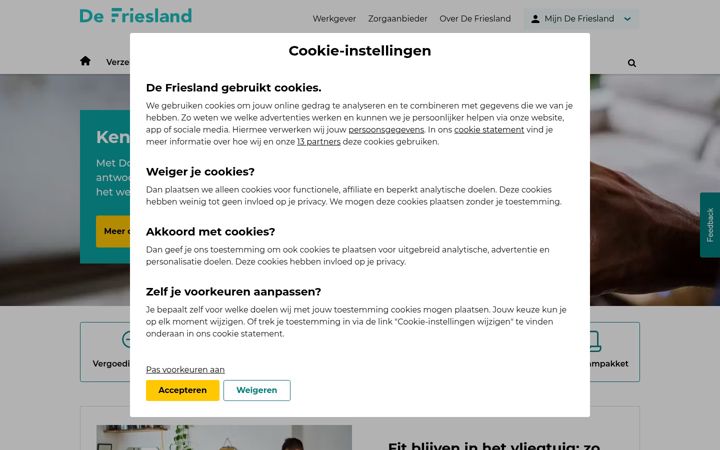 Captură de ecran a defriesland.nl