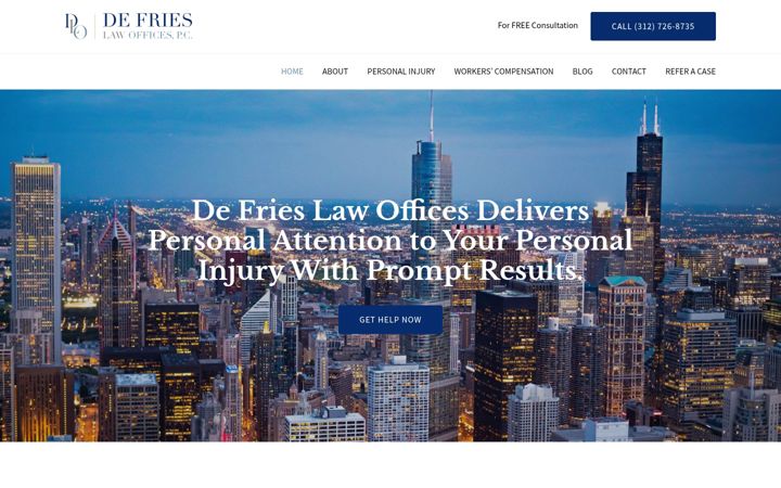 Screenshot of defrieslaw.com