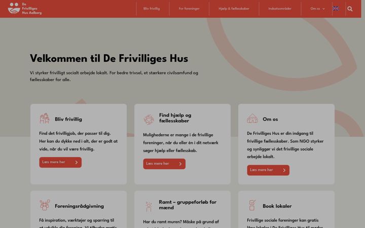 Snimka zaslona za defrivilligeshus.dk