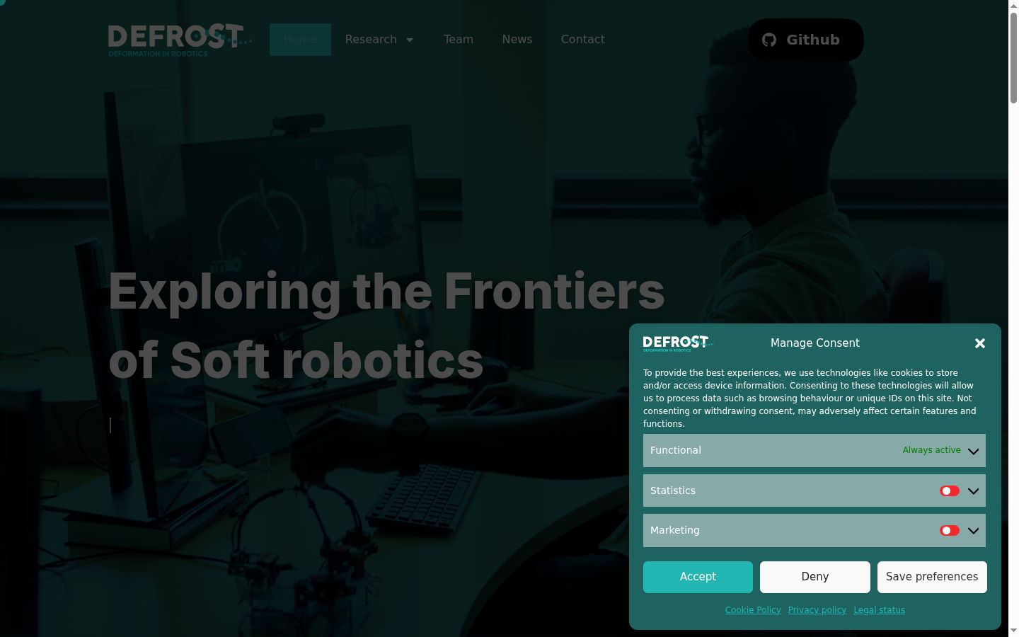 Screenshot of the consent banner shown before any interaction