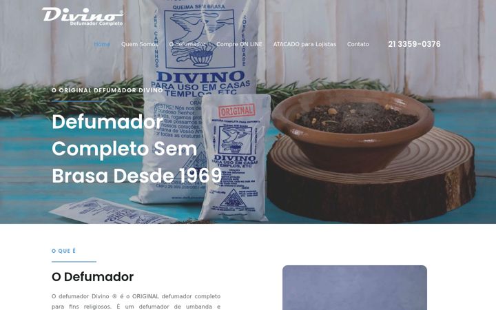 Екранна снимка на defumadordivino.com.br