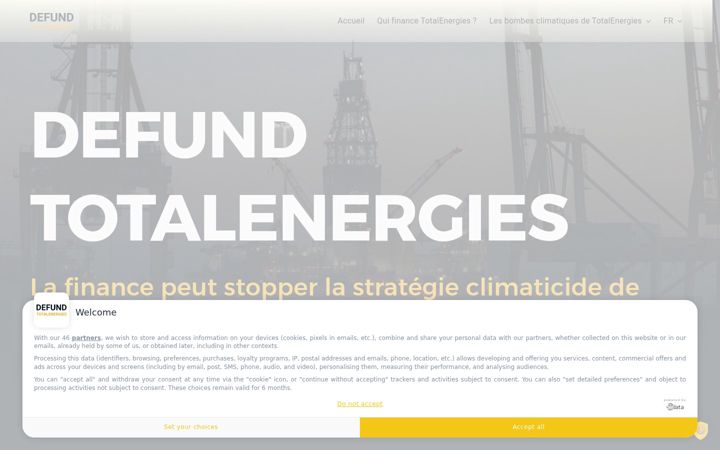 Captură de ecran a defundtotalenergies.org