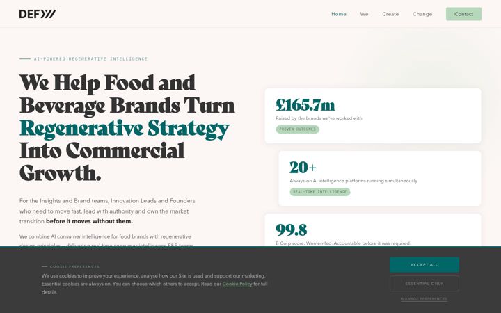 Screenshot of defy-brands.com