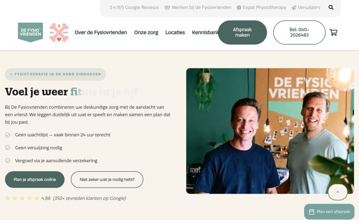 Screenshot stránky defysiovrienden.nl
