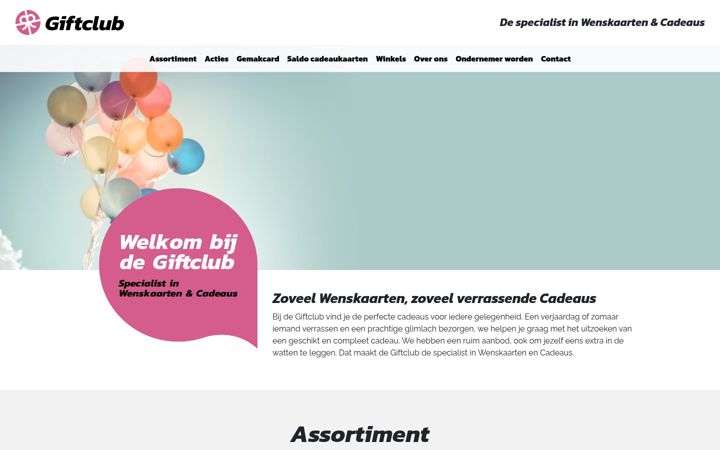 Screenshot stránky degiftclub.nl