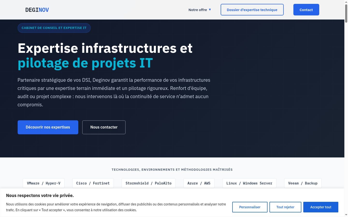 Screenshot of the consent banner shown before any interaction