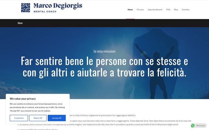 Screenshot von degiorgismentalcoach.it