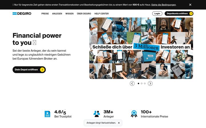 Screenshot of degiro.de