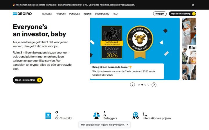 Screenshot of degiro.nl