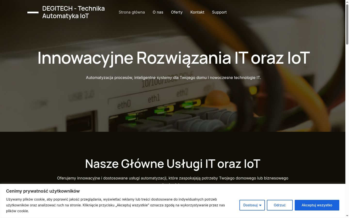 Screenshot del banner di consenso mostrato prima di qualsiasi interazione