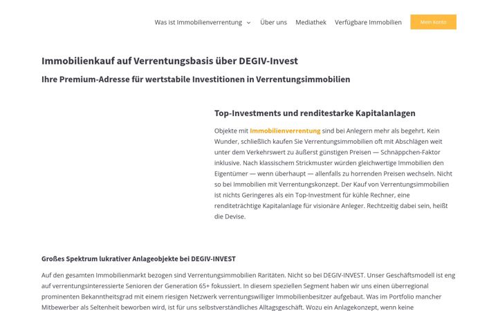 Screenshot of degiv-invest.de