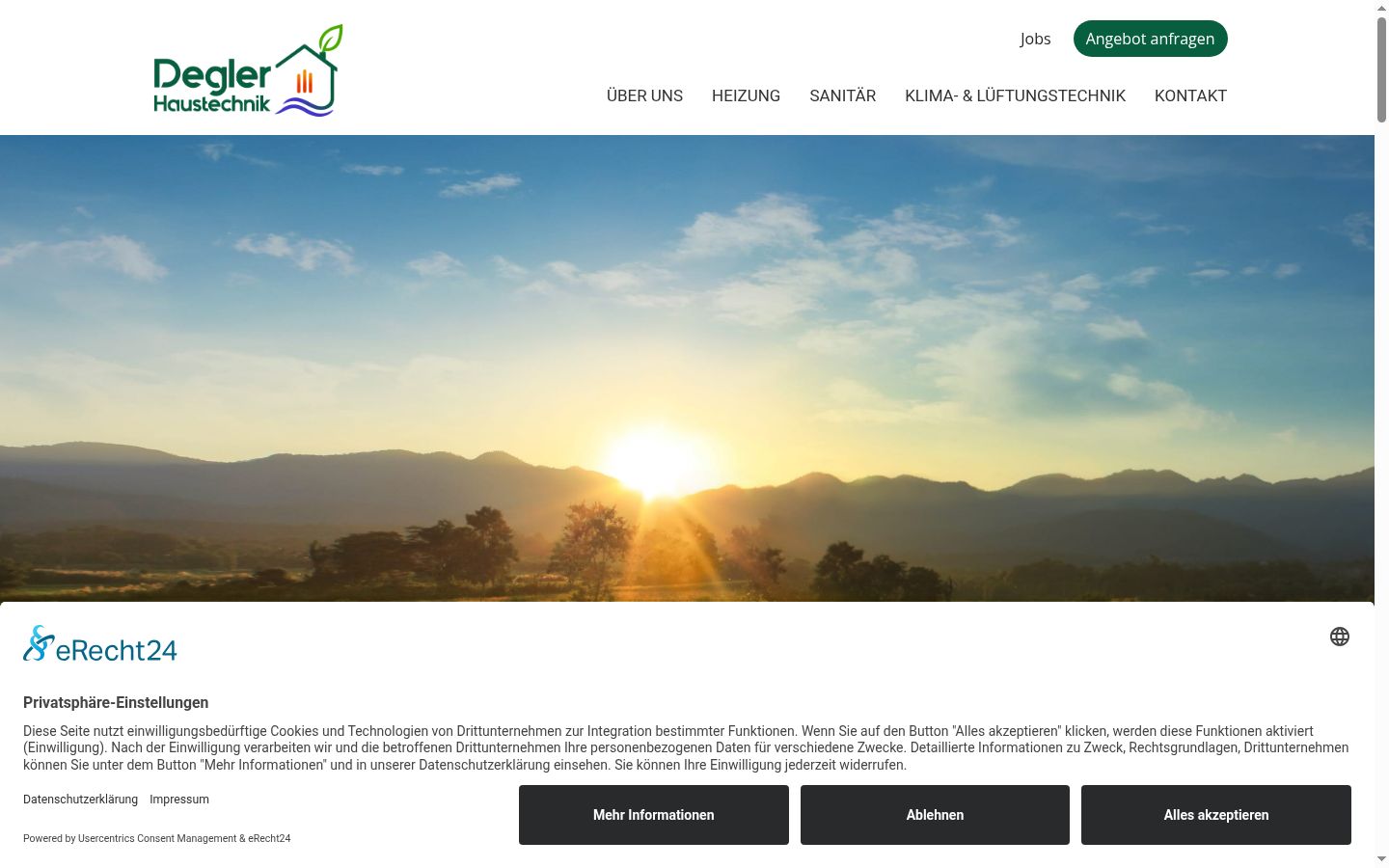 Screenshot of the consent banner shown before any interaction