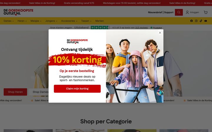 Zrzut ekranu degoedkoopsteoutlet.nl