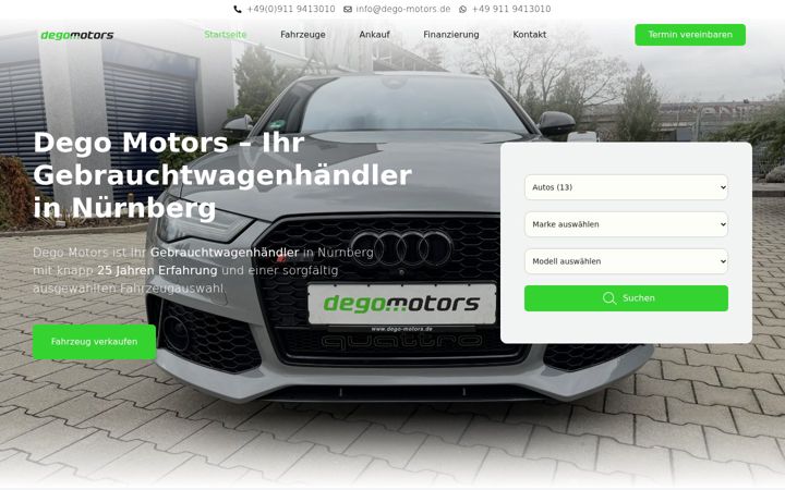 Screenshot of degomotors.com